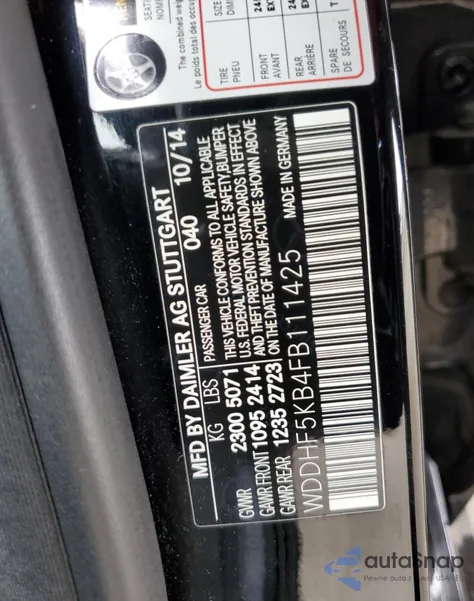 2015 Mercedes-Benz E 350 z USA, uszkodzony, nr VIN WDDHF5KB4FB111425